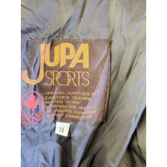 Vintage Jupa Sports Olympic Canada Ski Winter Jacket Sz 14 90's Black Snowboard - Picture 9 of 10